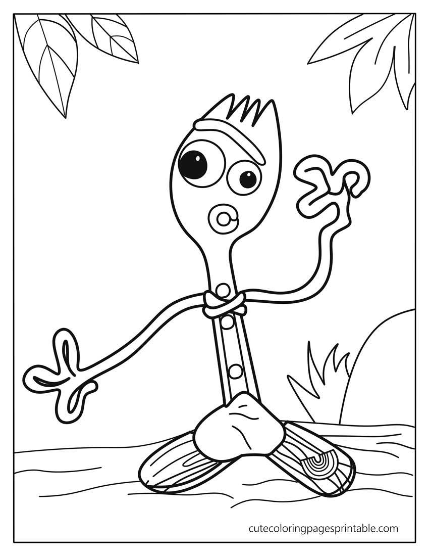 Toy Story Coloring Page Of Forky Looking Surprised