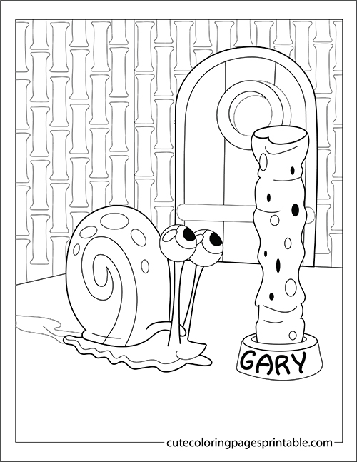 Spongebob Squarepants Coloring Page Of Gary Standing