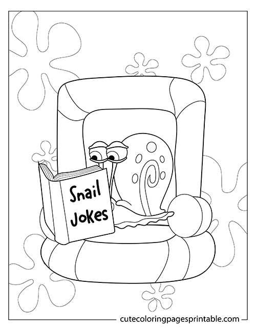 Spongebob Squarepants Coloring Page Of Gary With Flowers
