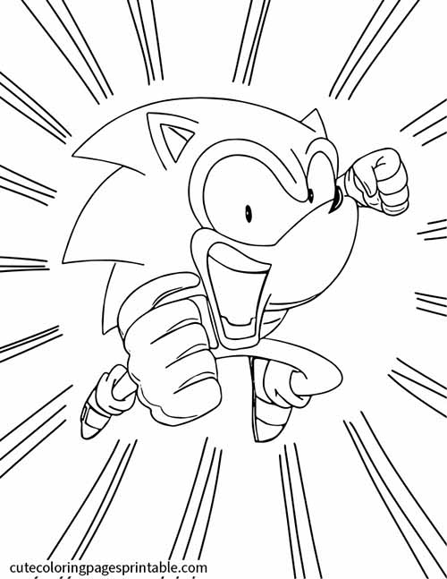 Sonic The Hedgehog Coloring Page Of Hyper Sonic Running Fast