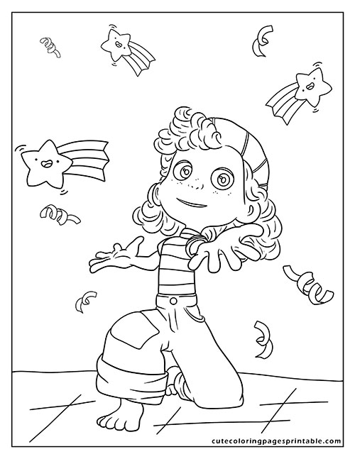 Luca Coloring Page Of Julia With Stars And Streamers