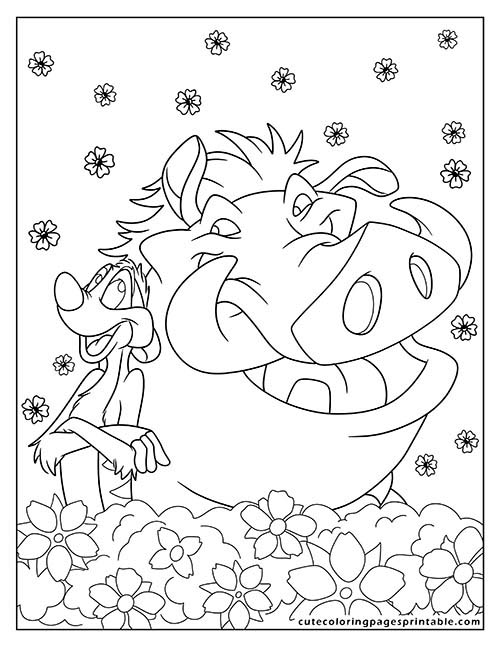 Coloring Page Of Lion King Hippo Feat Nala