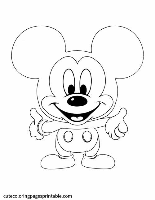 Disney Coloring Page Of Mickey Mouse With Hands Stretching