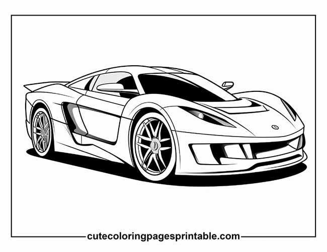 Coloring Page Of Race Car With Sleek Wheels