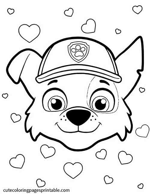 Paw Patrol Coloring Page Of Rocky Wearing Cap