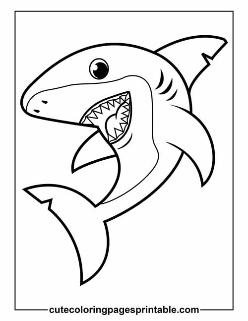 Coloring Page Of Shark Smiling