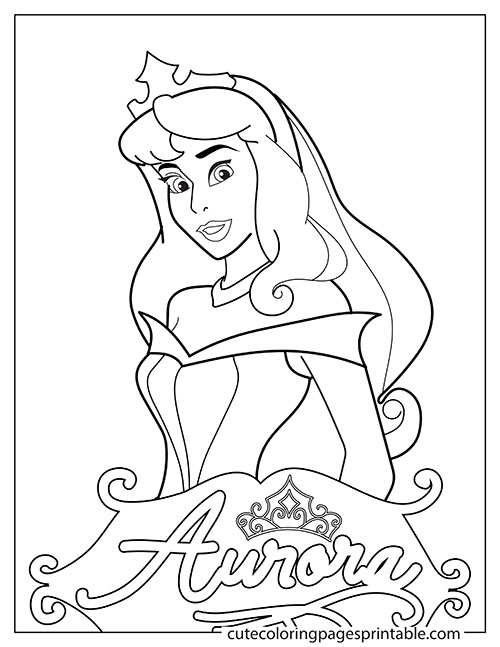 Disney Princess Coloring Page Of Sleeping Beauty With Crown