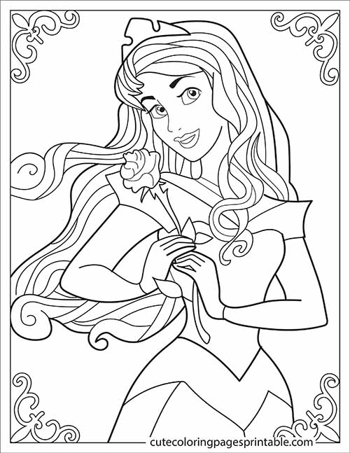 Disney Princess Coloring Page Of Sleeping Beauty With Curly Hair