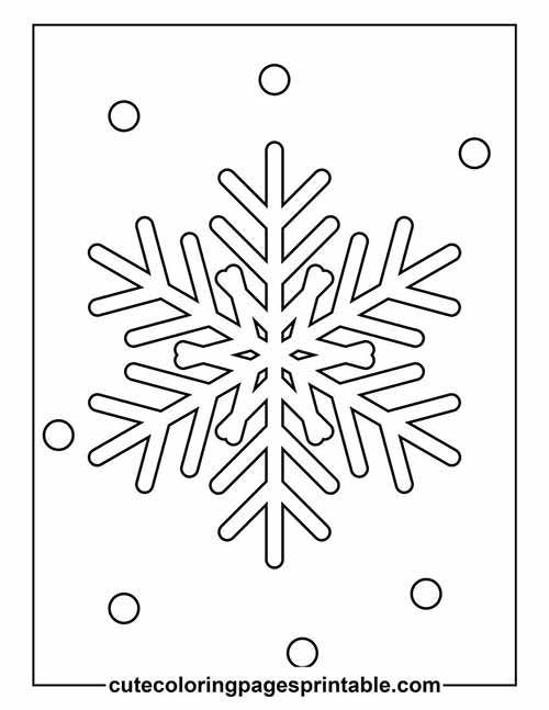 Coloring Page Of Snowflake With Icy Dots