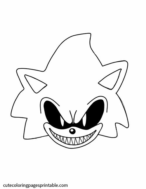 Sonic The Hedgehog Coloring Page Of Sonic Exe With Sharp Teeth