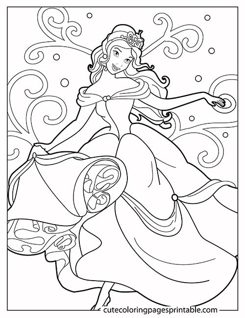Belle Dancing Disney Princess Coloring Page
