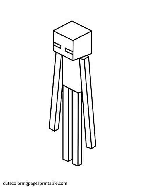 Enderman With Long Legs Dangling Minecraft Coloring Page