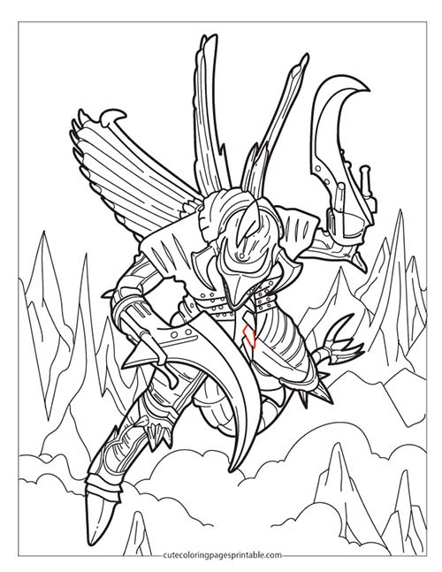 Gigan Flying With Blades Godzilla Coloring Page