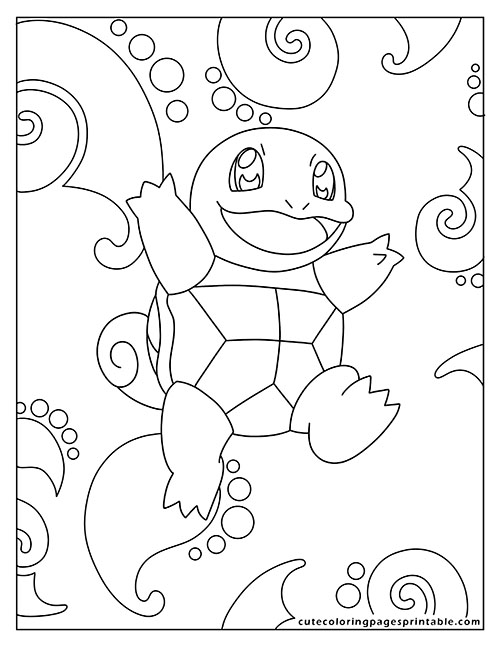 Squirtle Smiling Pokemon Card Coloring Page