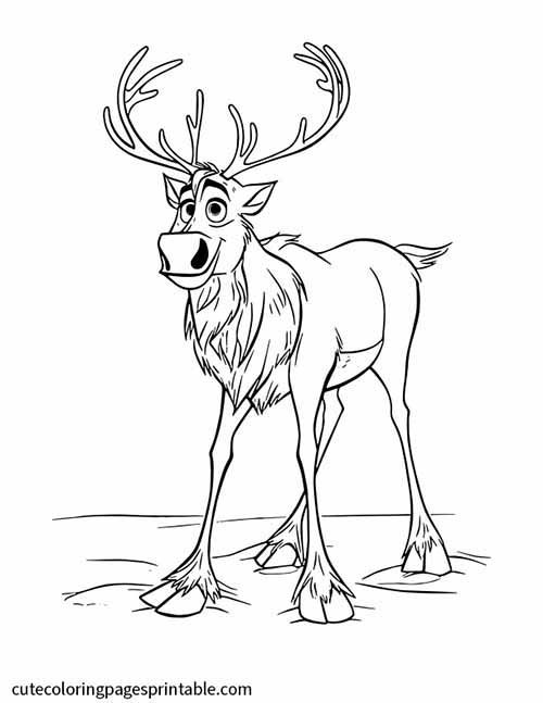 Sven Antlers Reaching Skyward Frozen Coloring Page