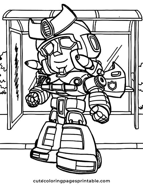 Transformers Wearing Armor Coloring Page