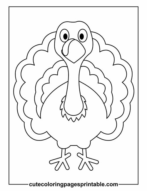 Coloring Page Of Turkey Smiling