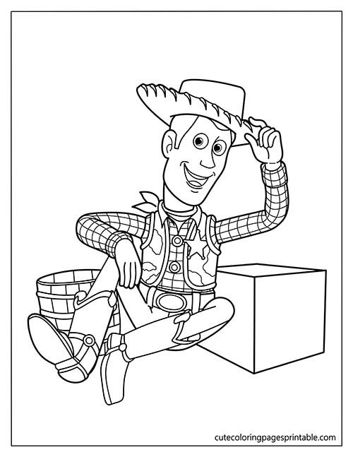 Toy Story Coloring Page Of Woody Smiling