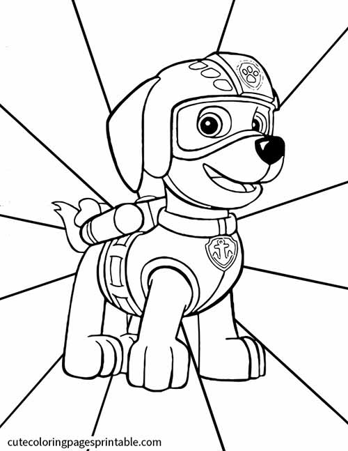 Paw Patrol Coloring Page Of Zuma Goggles Smiling