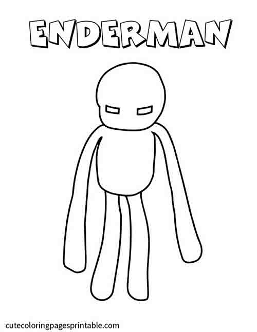 Minecraft Coloring Page Of Enderman Enderman With Long Arms Dangling