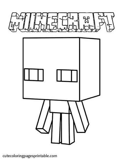 Enderman Head Staring Down Minecraft Coloring Page