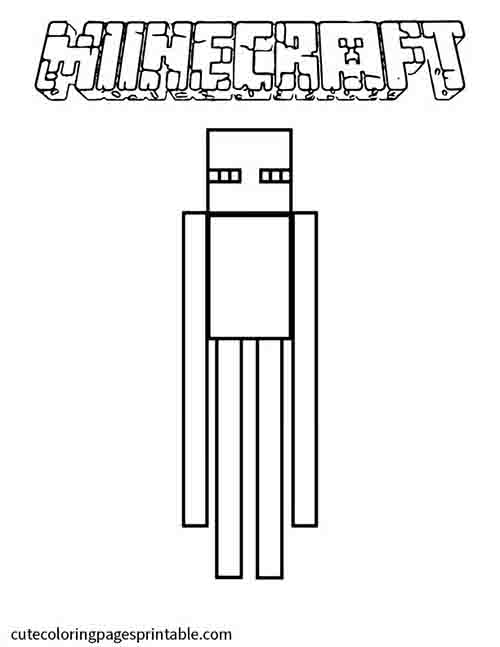 Minecraft Coloring Page Of Enderman Standing Tall