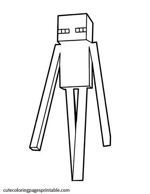 Minecraft Coloring Page Of Enderman With Long Limbs