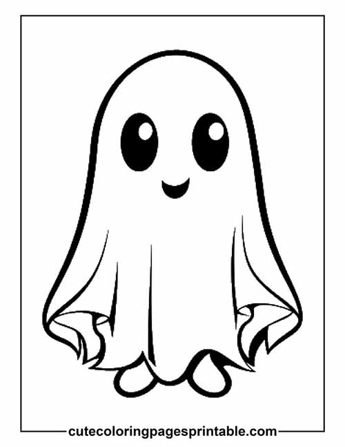 Ghost Floating With Big Eyes Coloring Page