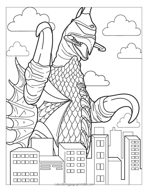 Gigan Roaring Godzilla Coloring Page