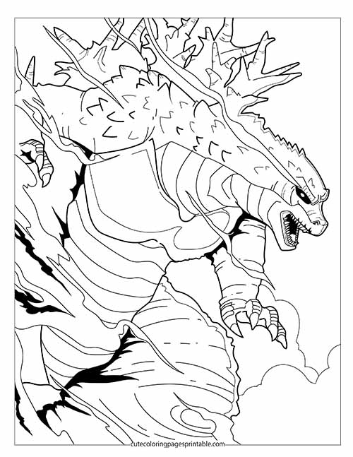 Coloring Page Of Godzilla Roaring