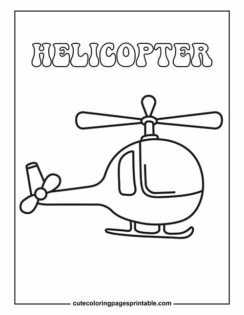 Coloring Page Of Helicopter Retro