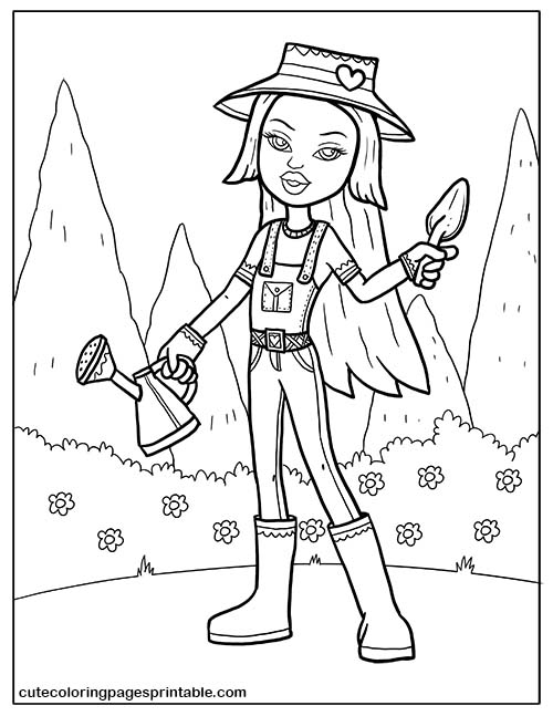 Jade Gardening With A Watering Can Bratz Coloring Page
