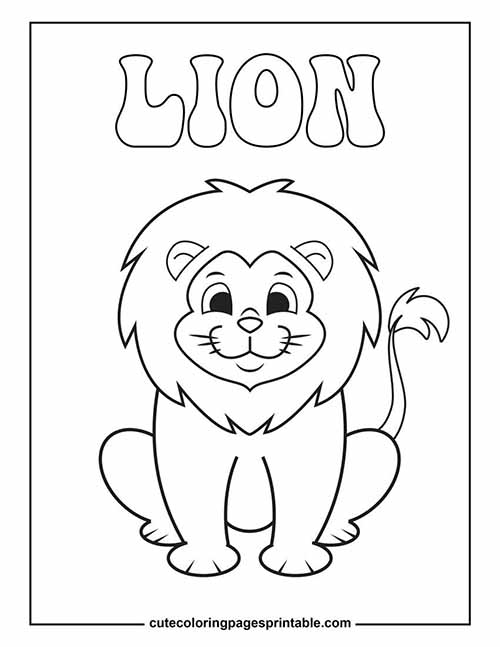 Coloring Page Of Lion With Tail Curling