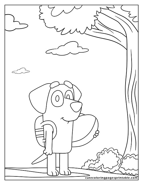 Lucky Smiling Bluey Coloring Page