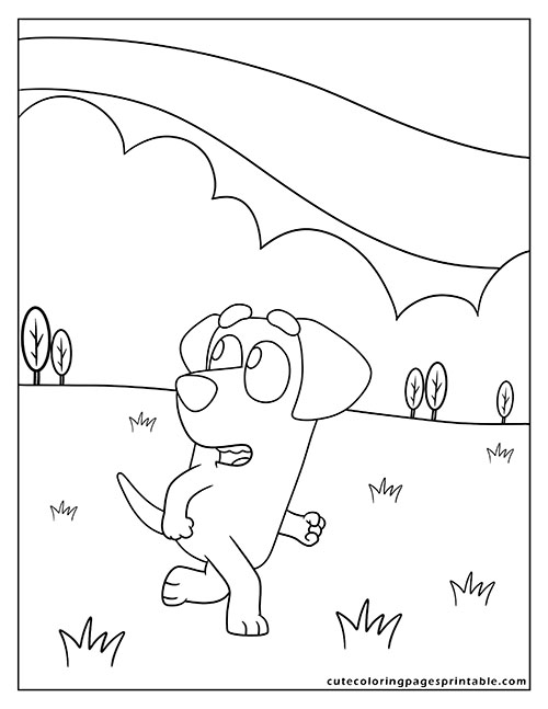 Bluey Coloring Page Of Lucky Waving