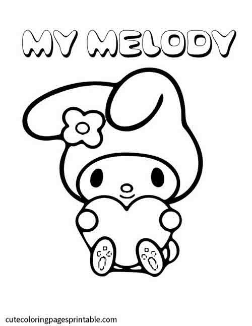 Sanrio Coloring Page Of Melody Holding A Heart