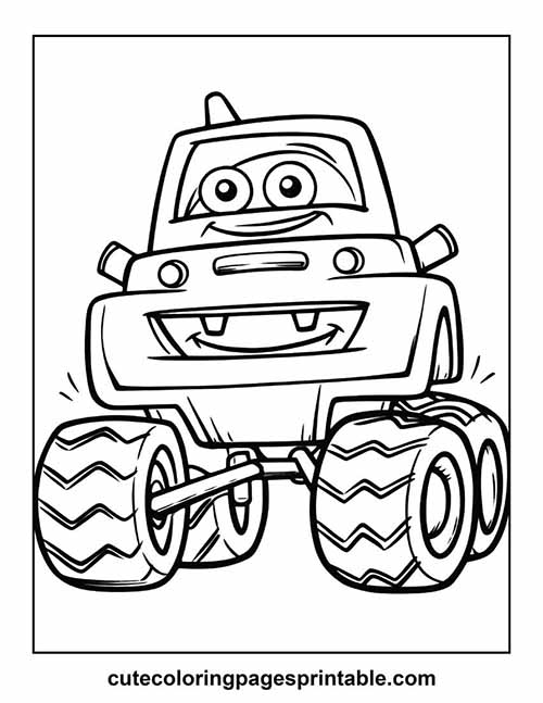 Coloring Page Of Monster Truck With Big Wheels