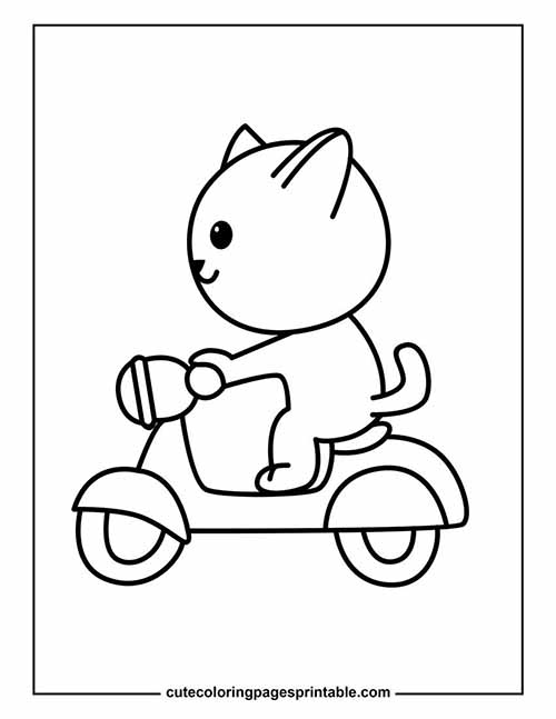Coloring Page Of Motorcycle Cat Riding