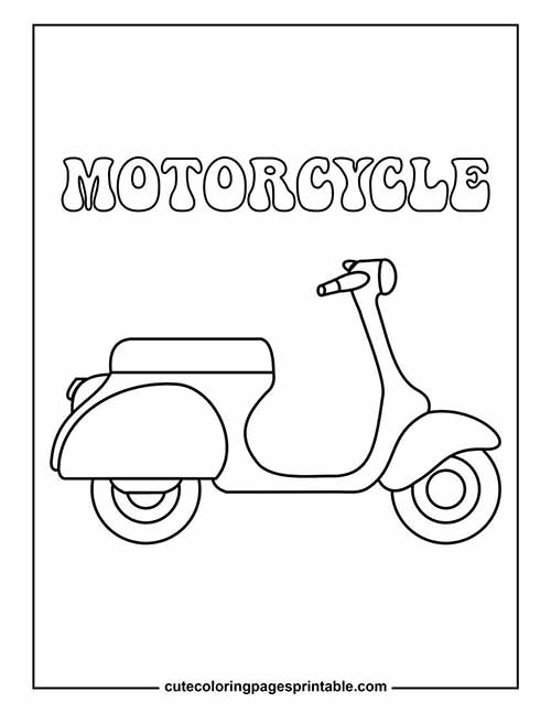 Coloring Page Of Motorcycle Coloring