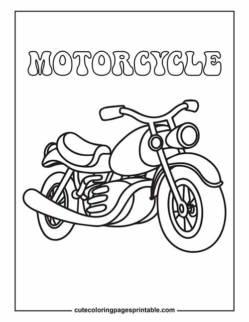 Coloring Page Of Motorcycle Looking Awesome