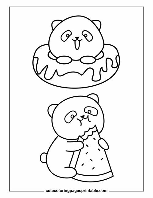 Coloring Page Of Panda With A Cookie