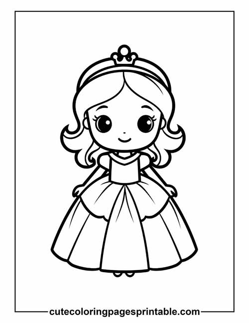 Coloring Page Of Princess Smiling With Crown