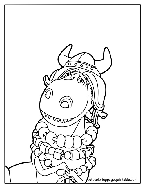 Rex Wearing A Viking Helmet Toy Story Coloring Page