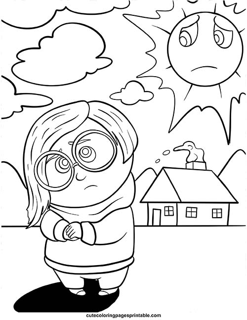 Inside Out Coloring Page Of Sadness Looking Sad