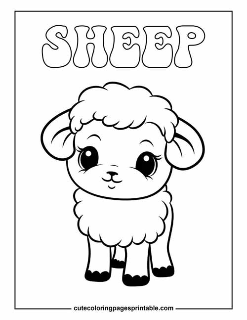 Coloring Page Of Sheep Smiling