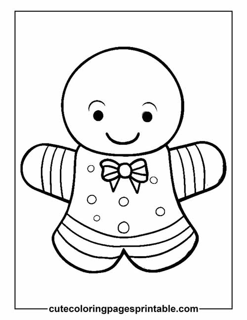 Gingerbread Man Having Buttons Coloring Page