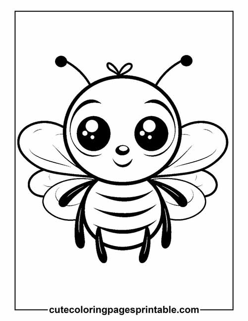 Bee With Fluttering Wings Coloring Page