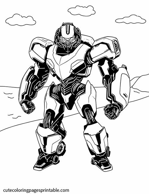 Bumblebee Striding Forward Transformers Coloring Page
