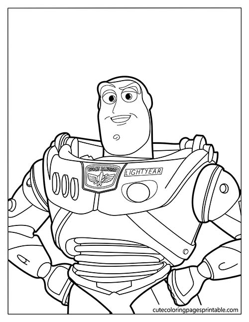 Buzz With Hands On Hips Toy Story Coloring Page