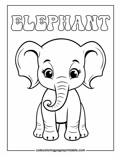 Elephant Standing With Big Ears Coloring Page